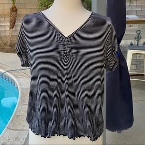 Black + White striped shirt